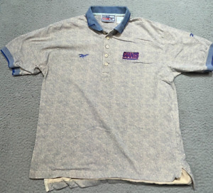 New York Giants Polo Shirt Mens Large Gray Vintage Reebok Pro Line 90s NFL