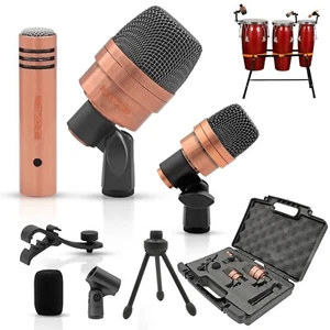5 Core Conga Mic Snare Tom Microphone Drum Kit Condenser XLR Instrument Mics - Picture 1 of 11