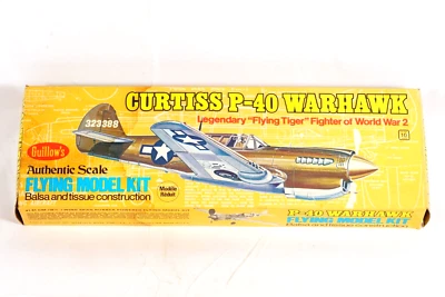 Guillows Curtiss P-40 Warhawk Flying Tiger No. 501 Balsa Flying Model Kit 1976 - Image 1 of 4
