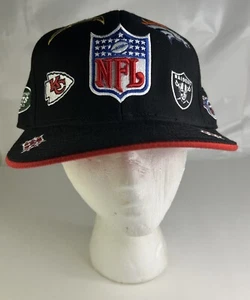 Black Reebok On Field NFL AFC Team Logos Fitted Baseball Hat Cap - Picture 1 of 7