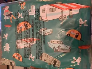 NEW Classic RVING Retro Flanel Back Vinyl Picnic Tablecloth 54”x96” Oblong Desig - Picture 1 of 3