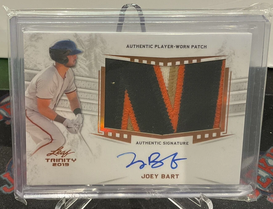 2019 Leaf Trinity Joey Bart Giants Letter Patch Auto 4 Color Patch - Image 1 of 1