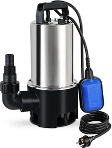 Pompa sommersa per acque sporche in acciaio inox 1,100 W 16,500 L/H pompa sommersa per acque sporche - Foto 1 di 6