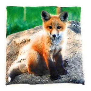 Fuchs Wildhund Wald Plüsch Sofa Bett Deko oder Kuschel Kissen 35x35 cm - Picture 1 of 2