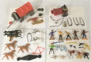 Vintage Cowboys and Indians Plastic interchangeable figure Lot 40+ pieces - Picture 1 of 14