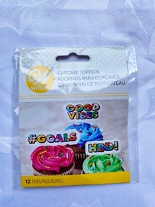 Wilton 12 Pack Cupcake Toppers Good Vibes x 2 - Picture 1 of 2