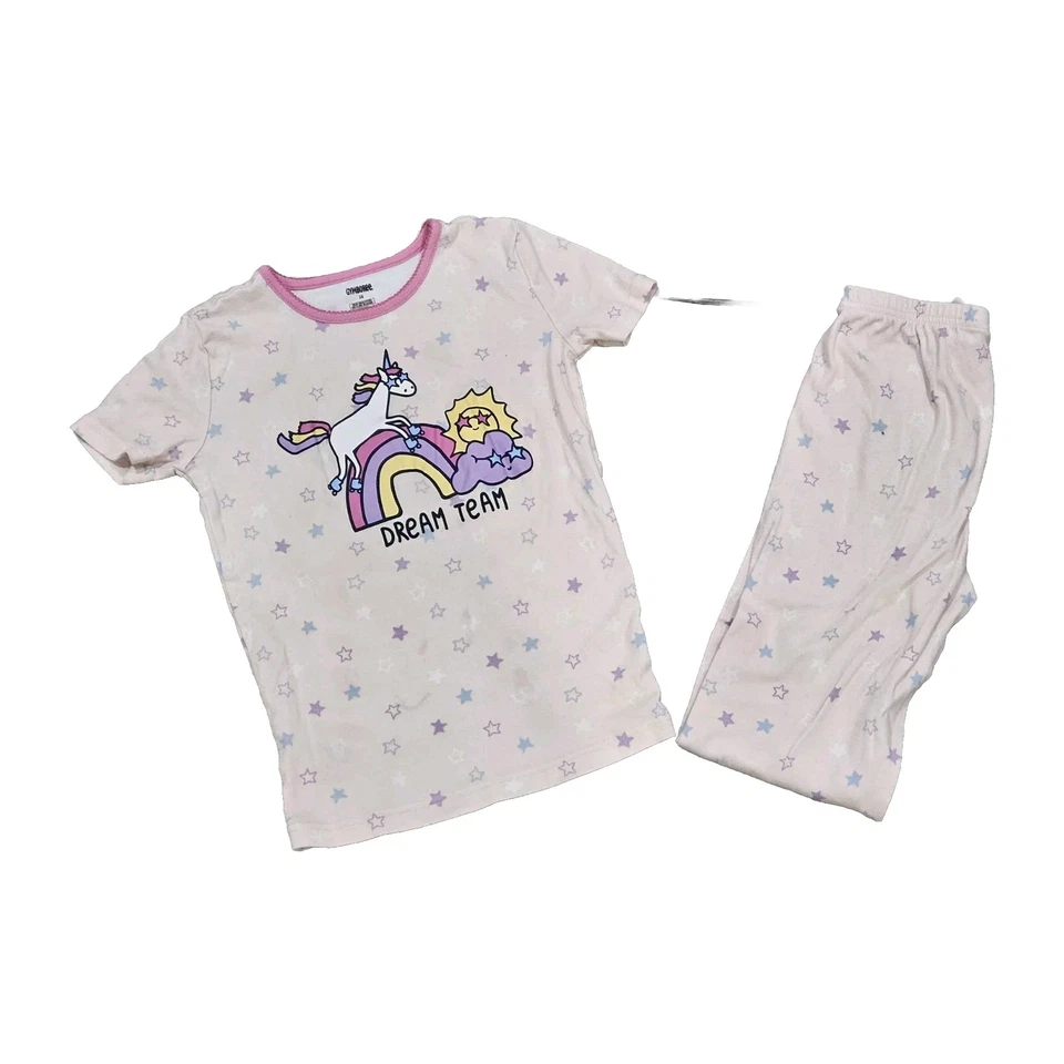 Conjunto de pijama pantalones manga corta estrella unicornio rosa gimmies Gymboree niña 12 Foto 1 de 4