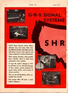 General Railway Signal Co Ad: G-R-S Coded Remote Control Systems 1937 Print Ad - Bild 1 von 2