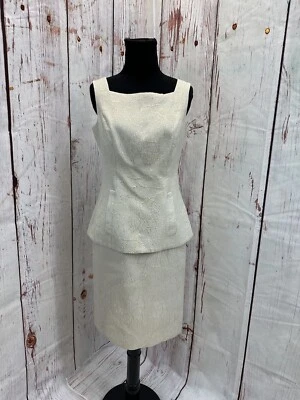 Vestido Ricki Freeman Teri Jon Crema Dorado Estampado Floral Talla 2 TCC Foto 1 de 4