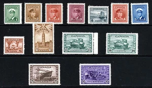CANADA King George VI 1942-48 War Effort Set to 50c. SG 375 to SG 387 MINT - Picture 1 of 2