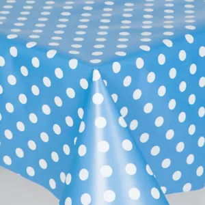 Plain Polka Dots White Pvc Wipe Clean Vinyl Table Cloth Indoor Outdoor Multi - Picture 1 of 10