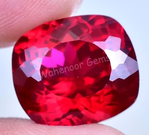 Natural Blood Red Ruby 14.90 Ct Mozambique Cushion Certified Loose Gemstone - Picture 1 of 8