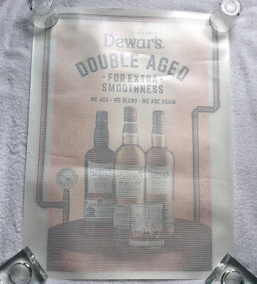 Dewars Scotch Whisky Advertising Glass Window Cling Decal 18" by 24" - Image 1 of 4