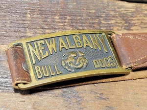 Vintage 50er New Albany High School Basketball Bulldoggen Messing Gürtelschnalle NAHS IN - Bild 1 von 16