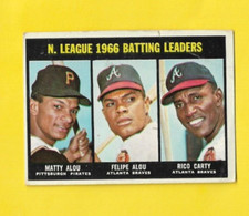 1967 Topps NL Batting Leaders #240 Matty Alou Felipe Alou Rico Carty G/VG
