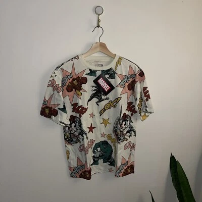 Marvel graphic boys sz XL (16) beige super hero Hulk Spider crew neck tshirt New - Image 1 of 4