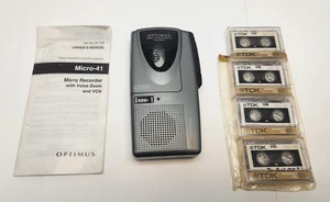 Optimus Micro 41  Microcassette Recorder 14-1169 Tested Incl. Microcassettes - Picture 1 of 5