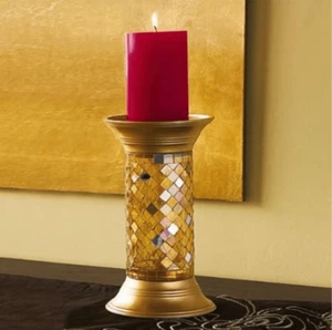 PartyliteGolden Mosaic Pillar Holder - Picture 1 of 1