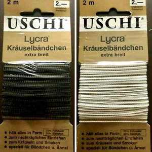 2m Kräuselbändchen in schwarz und weiß, extra breit - Bild 1 von 3