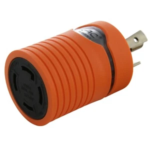 Adaptador compacto hembra NEMA L5-30 macho a 30 amperios NEMA L14-30 de AC WORKS® - Imagen 1 de 8