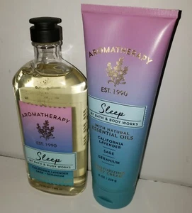 Lote de 2 juegos de baño de espuma de lavado y crema corporal de lavanda California aromaterapia BBW Sleep - Imagen 1 de 1