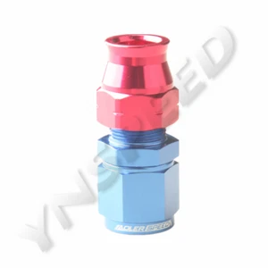 AN-8 8AN Female To 1/2" Aluminum Straight Hard Tube Fitting Adapter Red/Blue - Picture 1 of 5