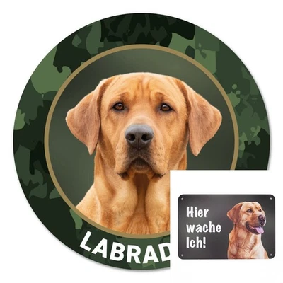 Labrador Autoaufkleber Sticker, Zaunschild Türschild Hundeschild Hier wache ich - Bild 1 von 4