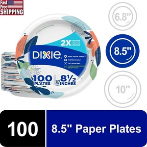 Piatti di Carta Compostabili 8,5 Pollici Resistenti Monouso Resistenti Confezione da 100 Nuovi - Foto 1 di 13