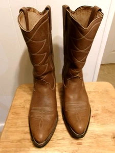 Mens double H boots size 10.5 EE #1902 leather steel toe cowboy boot - Picture 1 of 11