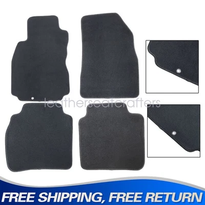 New Front & Rear Floor Mats Carpet Velour For 2009 2010 2011 Nissan Sentra Black - Image 1 of 4