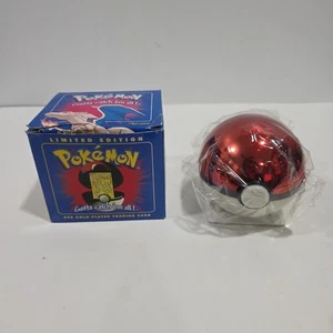 23K Gold Plated Charizard Trading Card 1999 Burger King Pokemon Ball NEU SEALED - Bild 1 von 14