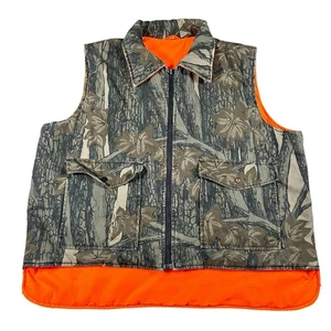 Gilet da caccia reversibile vintage Winchester TreBark mimetico puffer uomo XL arancione - Foto 1 di 14
