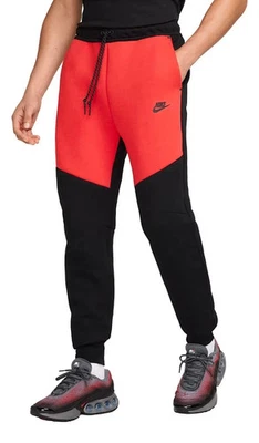 Talla S M L XL Nike Sportswear Tech Fleece Jogger Negro Rojo HV0959-696 Foto 1 de 4