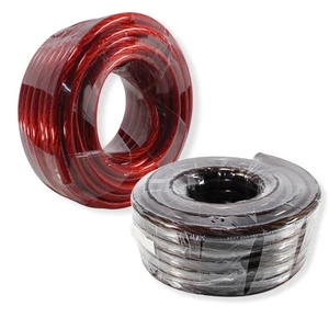 25Ft Pre Cut 0 Gauge Red/Black CCA Power/Ground Wire Coil for Car Audio Systems - Picture 1 of 7