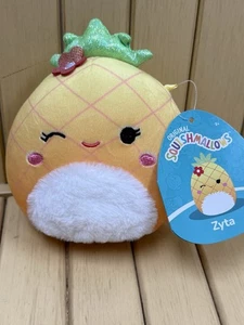 NUEVO Squishmallows 5” pulgadas Zyta the Pineapple con vientre borroso y misterio de flores - Imagen 1 de 10