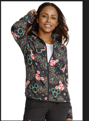 Chaqueta Exfoliante Cherokee Disney Mickey Mouse Navidad Negra Vacaciones XS NUEVA Foto 1 de 4