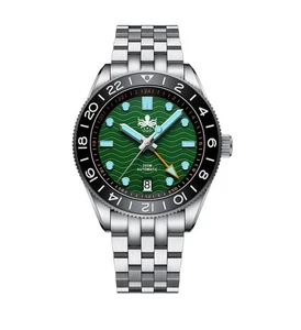 Phoibos Wave Master GMT 200M Automatik Taucheruhr PY049E Silber - Bild 1 von 6