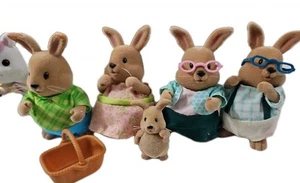 Calico Critters Lil L'il Woodzeez COTTONBALL Brown Bunny Lot of 5 + Honey Acres - Picture 1 of 16