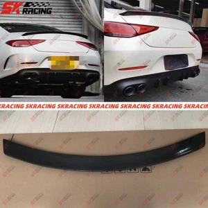 Glossy Black/Carbon Fiber Rear Spoiler Wing For Benz W257 CLS450 CLS53 AMG 19-23 - Picture 1 of 25