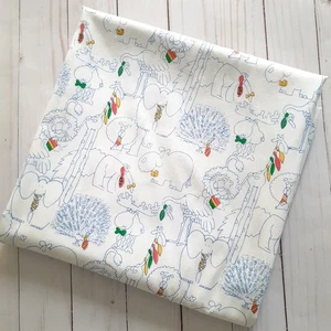 Tela de algodón vintage World of Fabric dibujos animados animales en corbatas blanco azul 2,5 yardas - Imagen 1 de 8