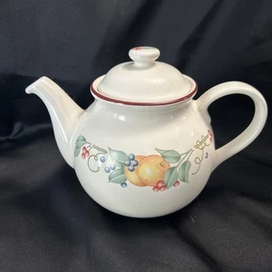 Corelle Abundance Coordinates Tea Pot Stoneware Fruit Pattern - Picture 1 of 9