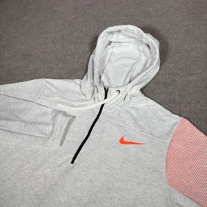 Sudadera con Capucha Nike Entrenamiento Deportivo para Hombres L 1/4 Pullover Gris Polar Dri-Fit - Imagen 1 de 9