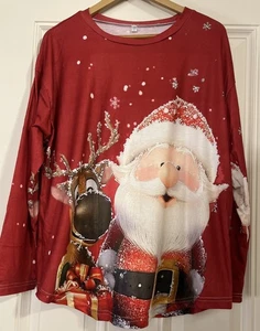 Top de Navidad para mujer talla L estampado gráfico manga larga - Imagen 1 de 5