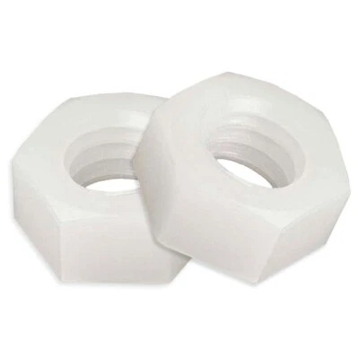 M2-M20 Weiß Kunststoff, Nylon Sechskantmutter Für Bolzen Und Schrauben Metrisch - Bild 1 von 3