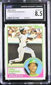 1983 TOPPS #180 RICKEY HENDERSON CGC 8.5 NM/MINT + ATHLETICS 2432 - Picture 1 of 2