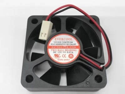 EVERCOOL EC5015SL12B DC12V 0.07A 50*15MM 2-Pin Axial Fan - Image 1 of 3