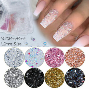 1440pcs Crystal AB Rhinestones FlatBack Glitter Diamond Gems 3D Nail Art Decor☆