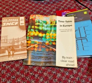 LOTTO vecchi brochure orari ferroviari anni 70 euro transito TRENI SNCF TEE altri - Foto 1 di 14