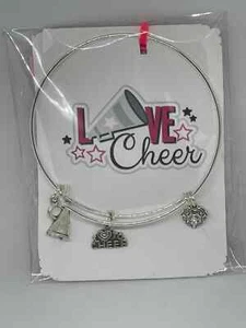 Neu Cheerleader Motiv Armreif Bettelarmband Silber Handarbeit erweiterbar - Bild 1 von 3