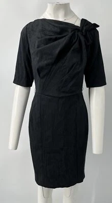 Beauty Mark Byron Lars ALTERED Black Jacquard Gathered  Sheath Dress sz 6 - Image 1 of 4
